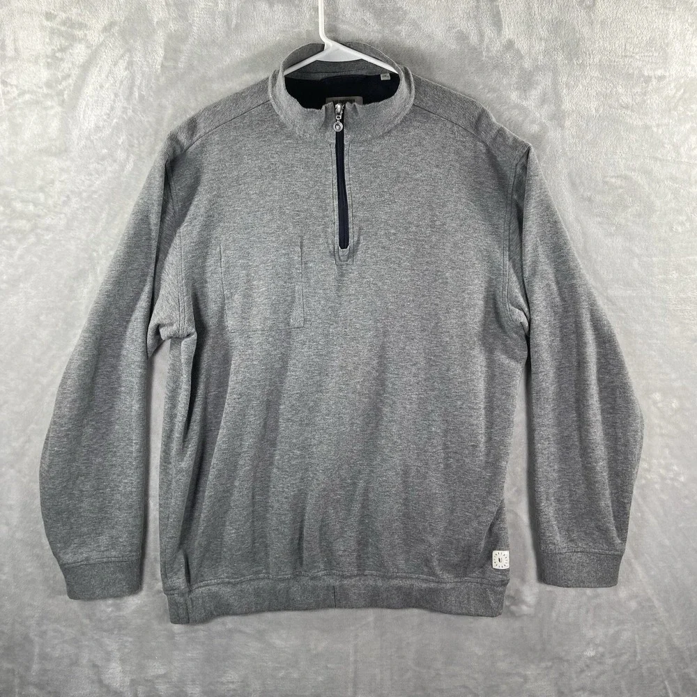 Linksoul Sweater Mens XL 1/4 Zip Mock Neck Pullover Lightweight Gray Golf Casual